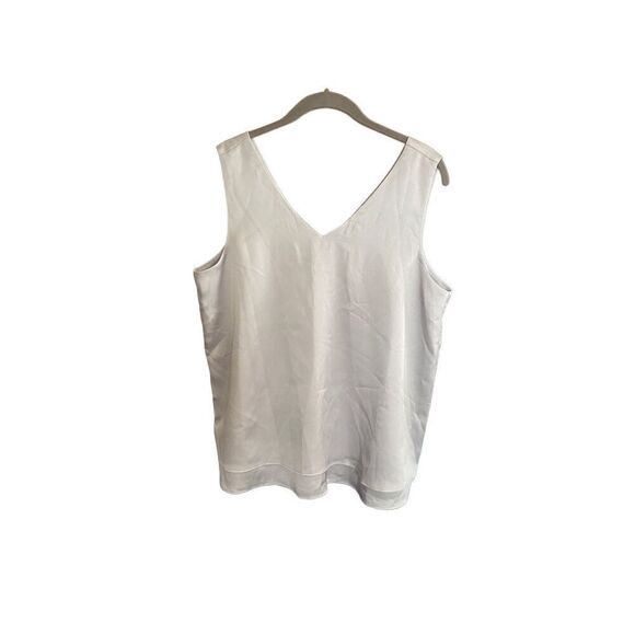 Ann Taylor, NWT women’s silver sleeveless, two tiered tank top S medium - Picture 1 of 5